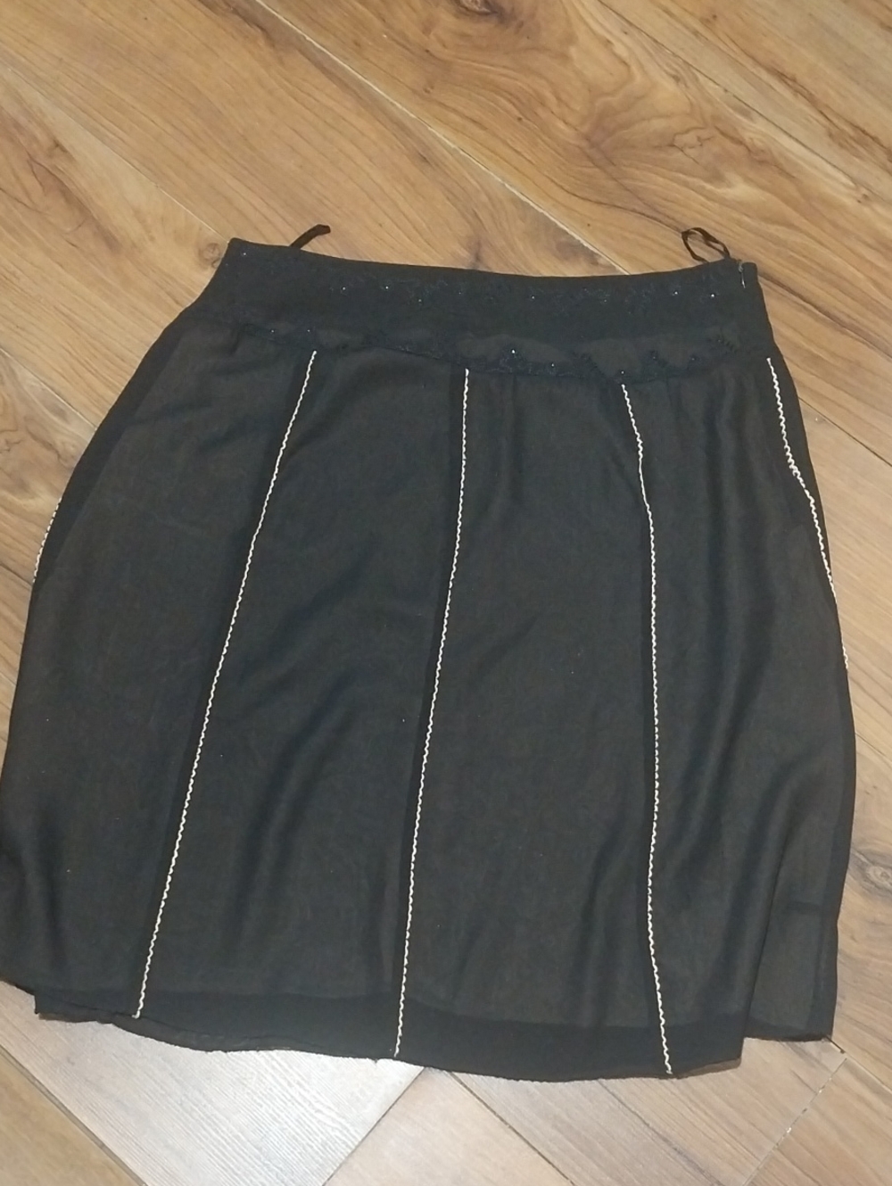 Connection 18 Black Mini Skirt with Contrast Stitching